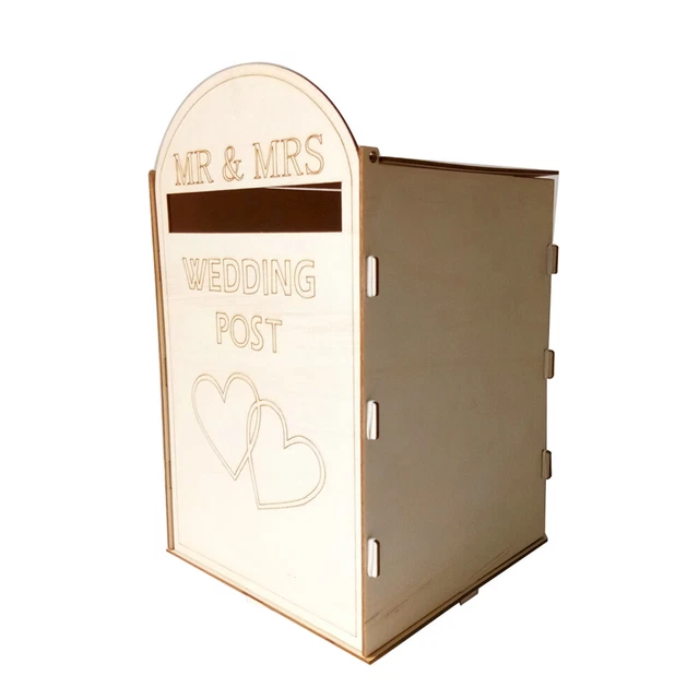 Holz Hochzeits-Kartenbox Mit Schloss – Rustikale Aufbewahrung Für Glückwunschkarten (30x17x25 Cm)