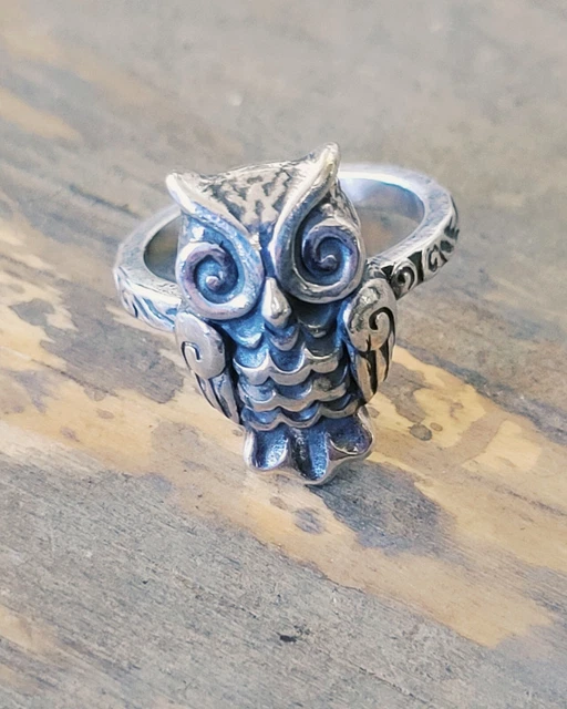 Retired James Avery Size 5.5 Owl Ring SO PRETTY! Sterling Silver in Orig. Box