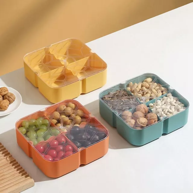 Divided Dried Fruit Plate Plastic Nut Candy Storage Box  Living Room