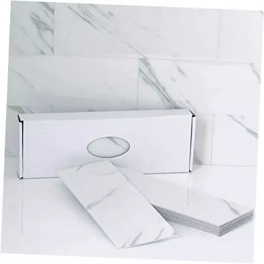Peel and Stick Backsplash for Kitchen Tile,Peel and Stick Fishbelly white