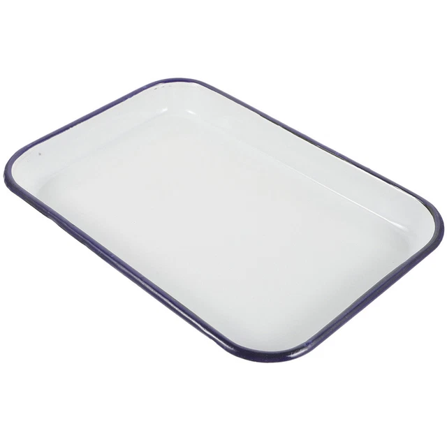 Household Enamel Baking Dish Rectangular Roasting Pan Multi-use Baking Tray