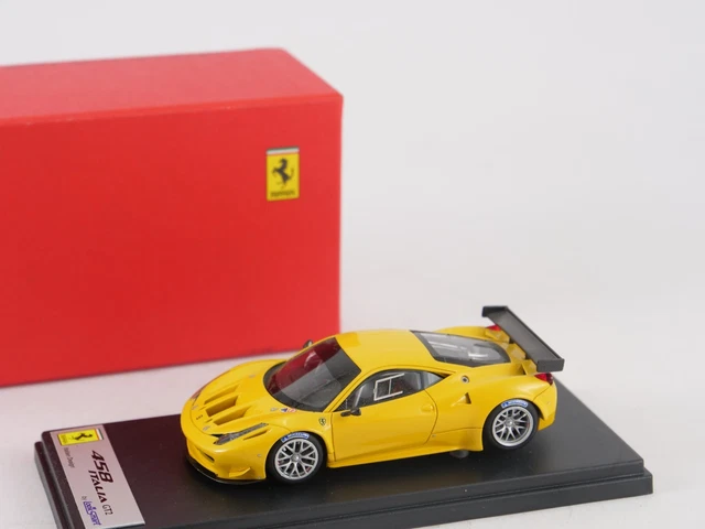 Looksmart 1/43 Ferrari 458 Italia GT2, Couleur Jaune, Miniature Résine