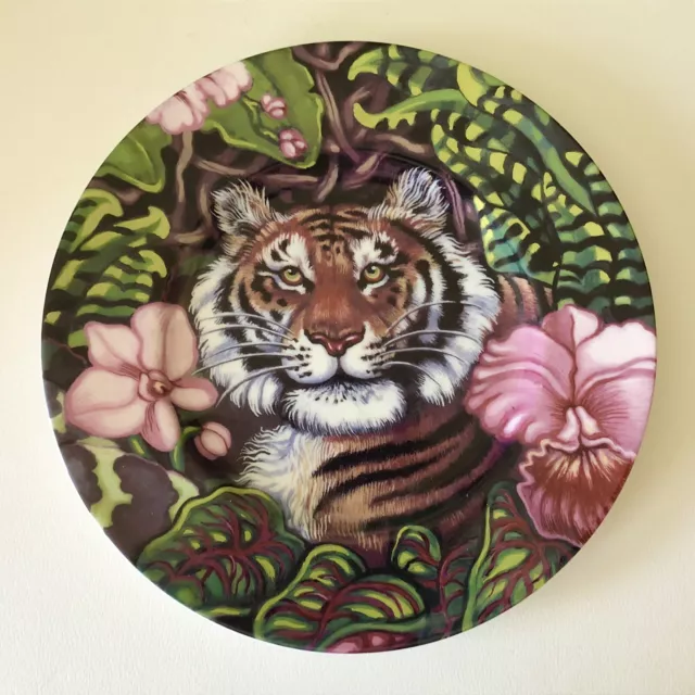 Vintage Fitz & Floyd Exotic Jungle TIGER Salad Plate Colorful Bone China Plate