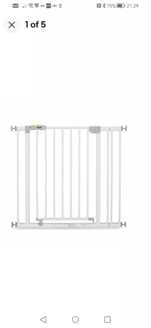 Hauck Open 'n' Stop Child Safety Gate + 9 Cm Extension, White