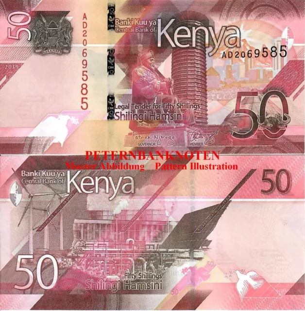 Kenia / Kenya 50 Shillings 2019 Unc. P 52a  6125# Kassenfrisch..