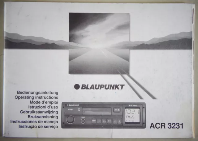 Mode D 'em Ploi / Manuel Radio Voiture Blaupunkt Acr 3231 De 05/1993