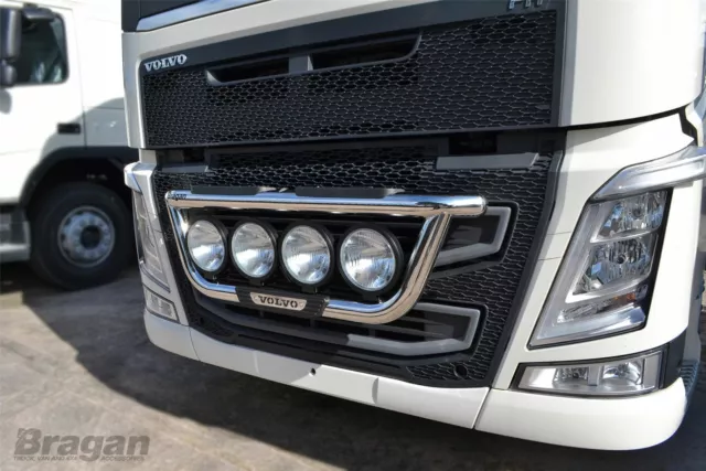 Barra Rejilla + Redondo Puntos + Paso Pastillas para Volvo FM4 2013-2021 Acero