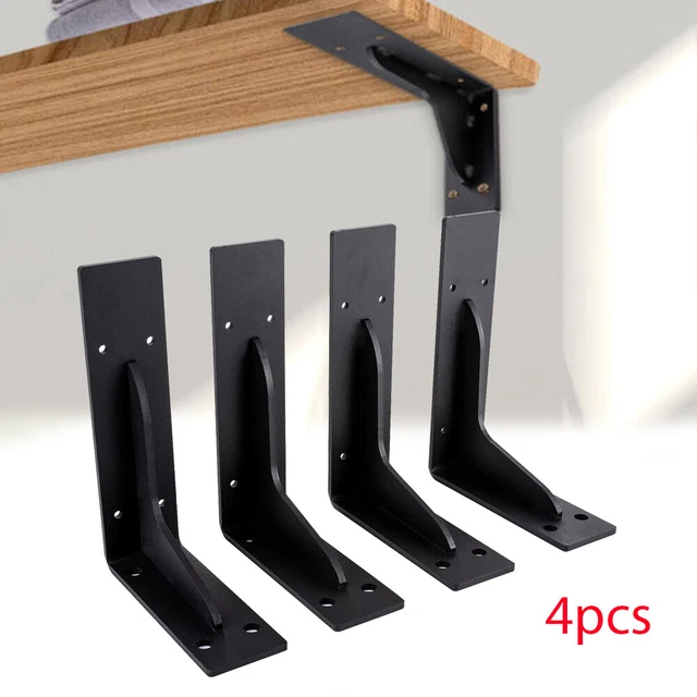 4x Soporte de estantería de carga pesada Ángulo de estantería Soporte alta capacidad de carga para estantería de madera