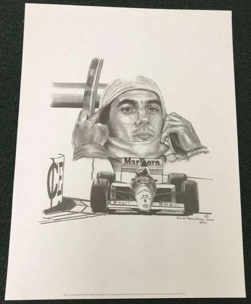 AYRTON SENNA F1 World Champion Lithograph By Robert Stephen Simon $9.00