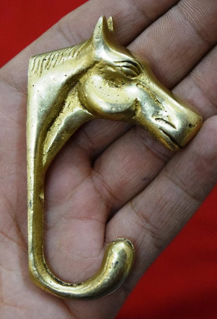 Golden Horse Figure Hook Brass Victorian Style Wall hook Clothes Towel Hanger BM