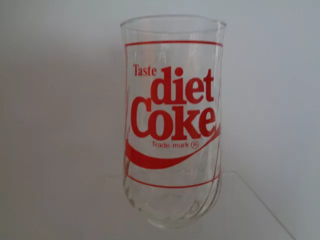 Vintage Taste Diet Coke Coca-Cola Promo Tumbler Swirl Design Glass