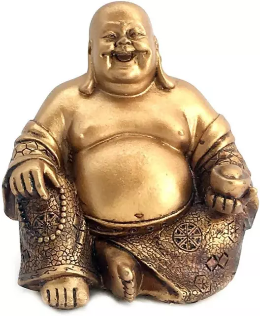 Bellaa 21770 a Golden Happy Buddha(Laughing Buddha) Feng Shui for Money and Weal