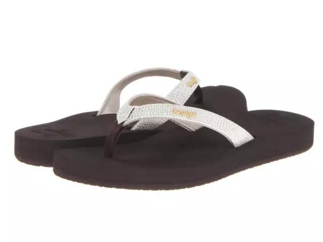 New-Women-Reef-Sandal-Flip-Flop-Star-Cushion-Sassy Brown White Rf001384