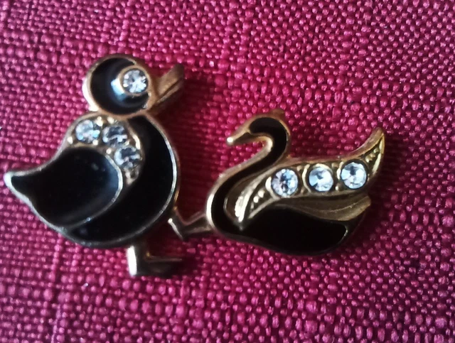 Broche (pin's) Cygne Doré - Bijou Fantaisie - Neuf Sans Emballage - Thème Animal élégant