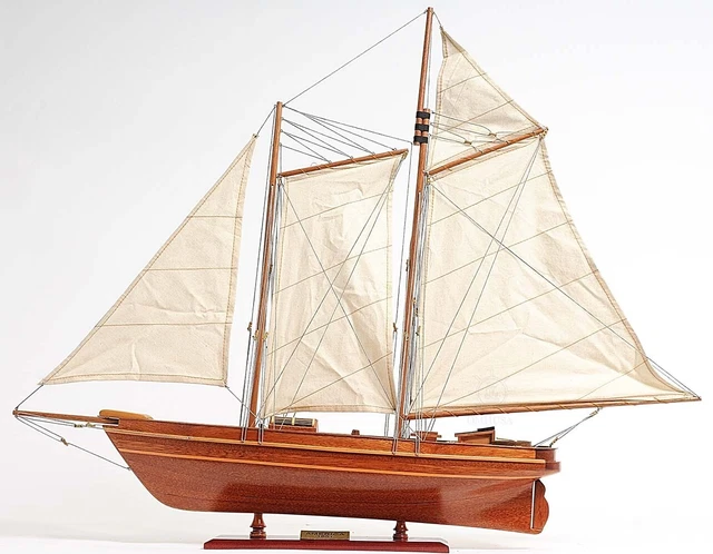 America Cup Racing Yacht Boat Model Wooden Handicraft for Home Decoration