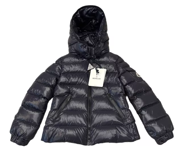 NEW Moncler Kids Girl's Bady Water Resistant Hooded Quilted Jacket Blue Size 6