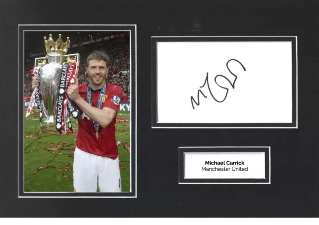 Michael Carrick Hand Signed 12x8 Photo Display Manchester United Autograph COA