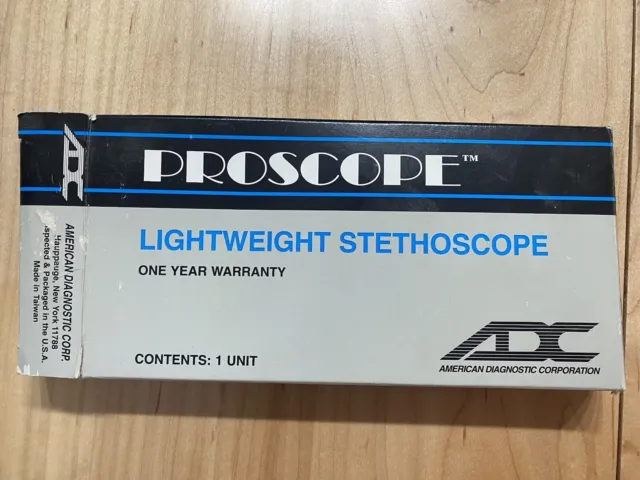 Vintage Proscope Bowles Stethoscope #662 Black Latex Free With Original Box 2