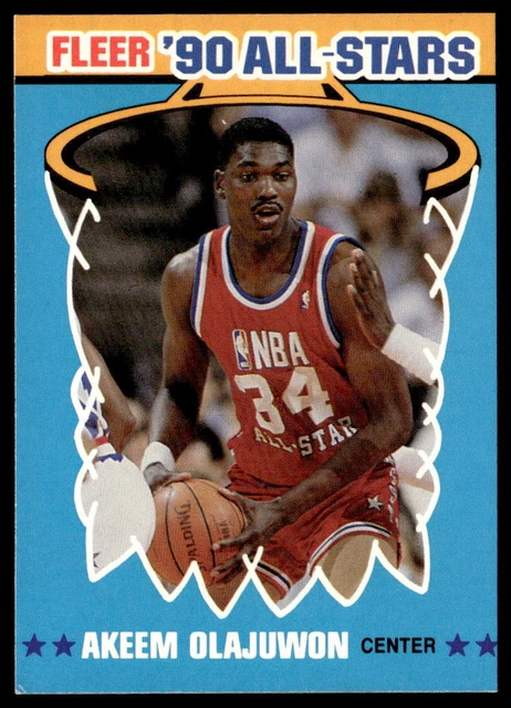 1990 FLEER 3 Akeem Olajuwon Basketball Houston Rockets EUR 1,67