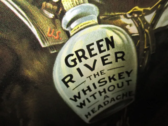 KENTUCKY WHISKEY -GREEN RIVER - Bar / Saloon Sign - BRED IN OLD KY -Big 26" Wide