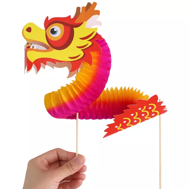 Chinese dragon art paper tumbling magic woven folk kids DIY christmas toys  ZT