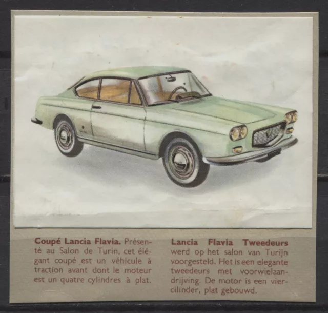Lancia Flavia Coupe Vintage 1960s Dutch Trading Card Jacques Chocolade