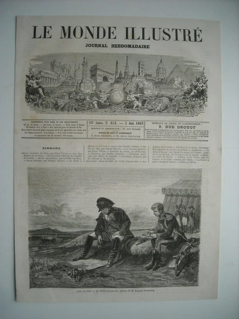 Gravure 1869. Salon. Napoleon 1Er. La Veille D’austerlitz. Par Armand Dumaresq..
