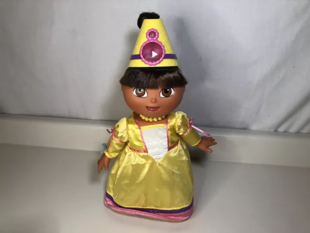 2003 DORA THE Explorer Magic Hair Fairytale Princess Doll Yellow Dress 14 Works 19.99 PicClick