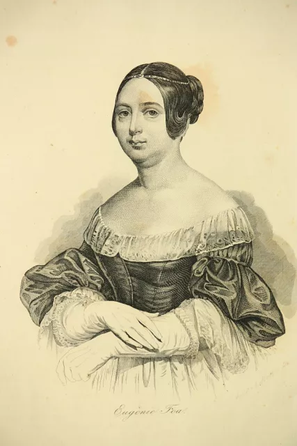 G. ALBOTH (*1817), Porträt der Eugenie Foa, Stahlstich Romantik Porträt