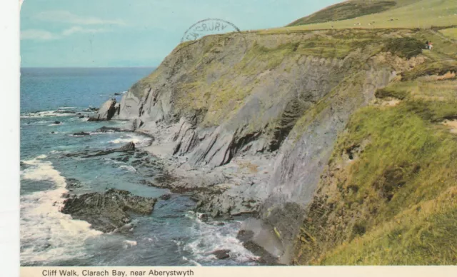 ABERYSTWYTH, CLIFF WALK, CLARACH BAY, Ceredigion, Wales - Vintage POSTCARD