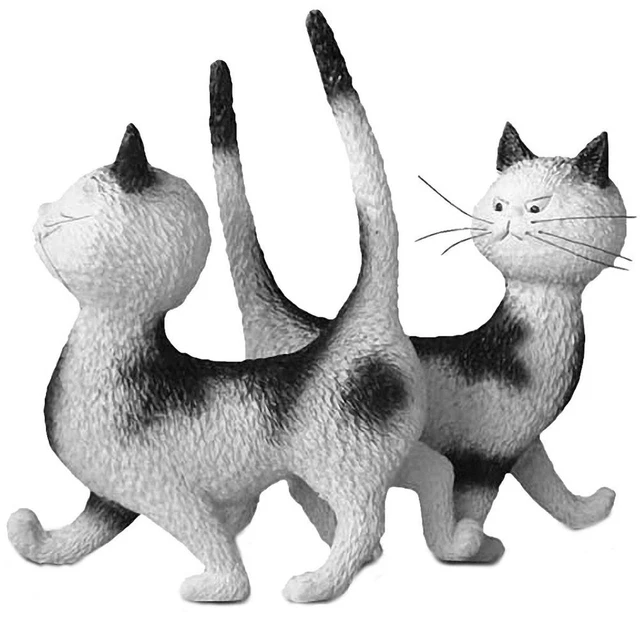 Statuette Elpa Chat Siamois Céramique - Yeux Bleus - Vintage Hauteur 22 Cm