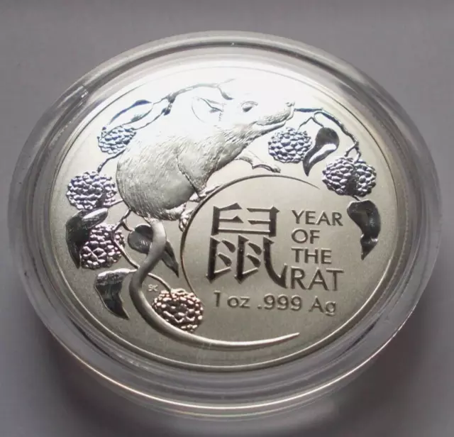 1 oz./Unze Silbermünze RAM Lunar-Serie YEAR OF THE RAT (1.)  2020 Ratte / Maus