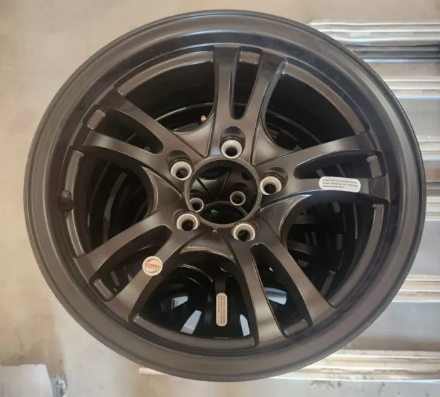 15" x  5" ALUMINUM TRAILER WHEEL 5-LUG ON 4.5 INCHES  -  BLACK