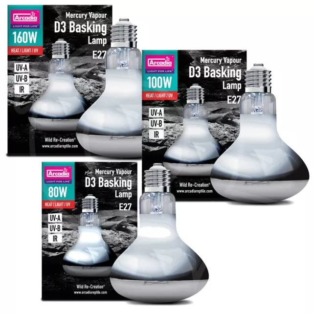 Uv Basking Lamp 100w Arcadia D3 UV Basking Lamp - 100W, E27, Voor Reptielen (UVB, UVA, Warmte En Licht In één) Levensduur 6000 Uur