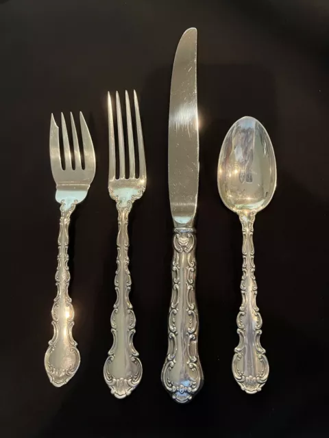 Gorham Strasbourg Sterling Silver 4 Pc Place Setting; No Monogram