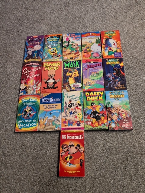 CARTOON VHS TAPE Lot Disney Looney Tunes Rugrats Nickelodeon 16 Tapes £ ...