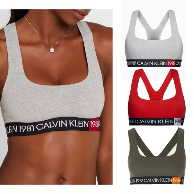 Calvin Klein Women's Cotton Stretch Unlined Bralette Sports