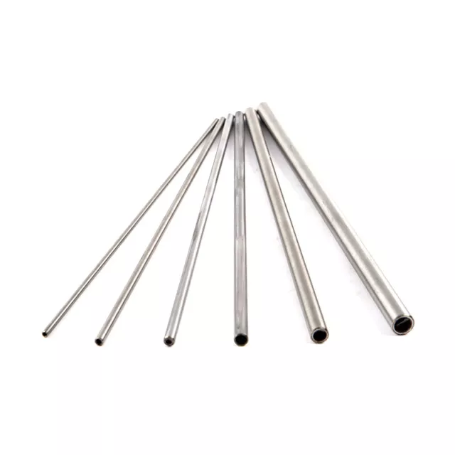 Silver Round 304 Stainless Steel Capillary Tube Pipe 250mm Hollow Circular tk 3