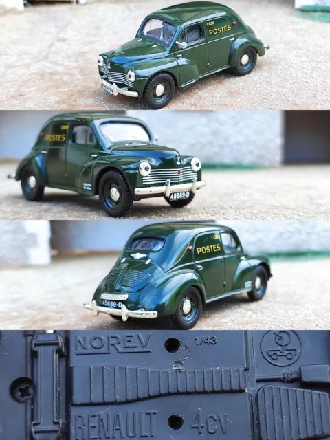 1/43 Norev Renault 4 Cv Postes PTT 1950 Poste Miniature Collection Idée Cadeau