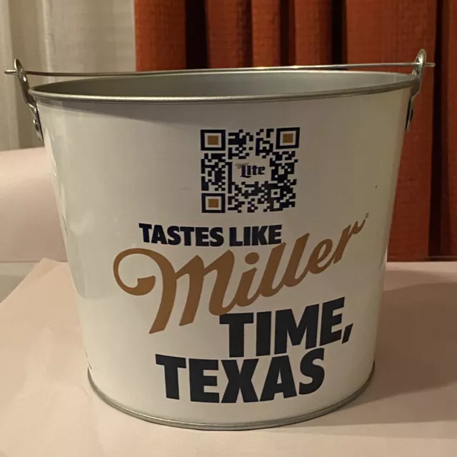 Miller Lite Beer Ice Bucket Pail  "Tastes Like Miller Time, Texas" NEW 2