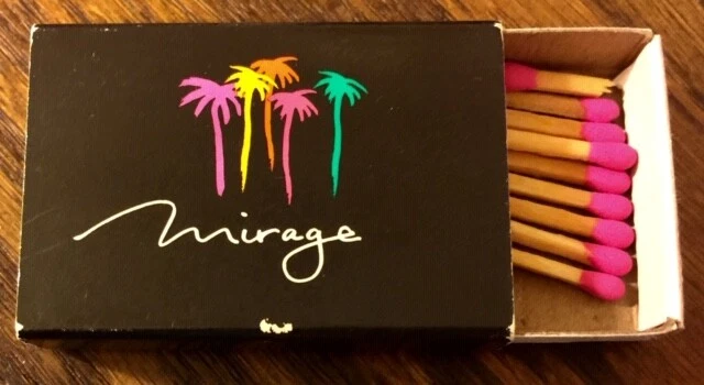 Vtg. "Mirage Las Vegas" Matchbox, Memorabilia Partially Full, Nice, Striker Used