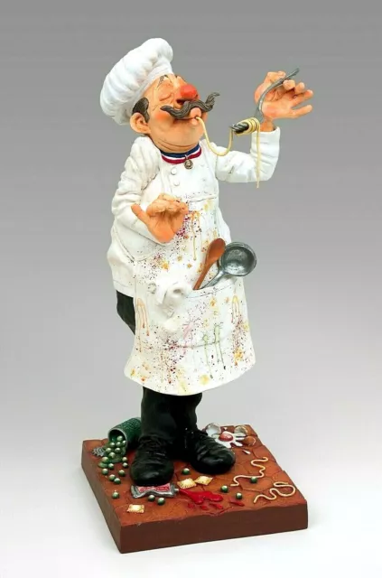 Statuina Cuoco Forchino figurina Chef caricatura statuetta collezione MAXI 41cm