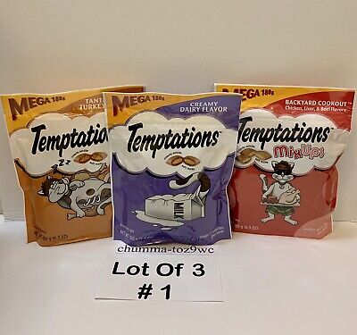 TEMPTATIONS (Lote de 3) Mega Bolsa Gato Trata a Todos los Gatos Amo:) (El Comprador Elección!) ¡Nuevo con etiquetas!