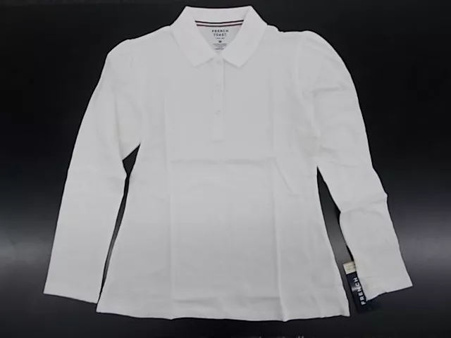 Girls French Toast Uniform/Casual White Long Sleeved Polo Shirt Size 16 -20