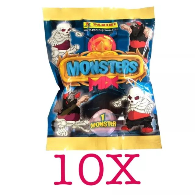 10x Monsters Mix Lot 10 Paquets Monstre 3D Figurine Panini Scellés