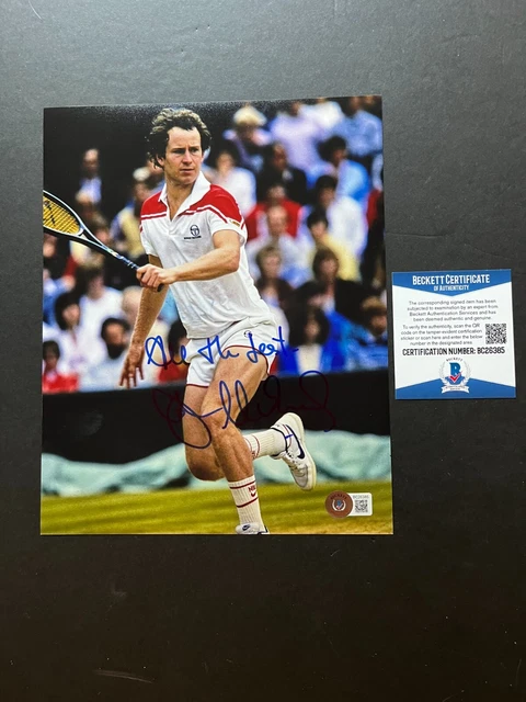 John McEnroe Rare!! signed autographed tennis legend 8x10 photo Beckett BAS coa