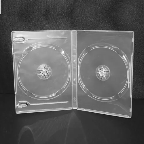 25 Standard 14mm Double Clear CD DVD Disc Movie Storage Case Box Hold 2 Discs