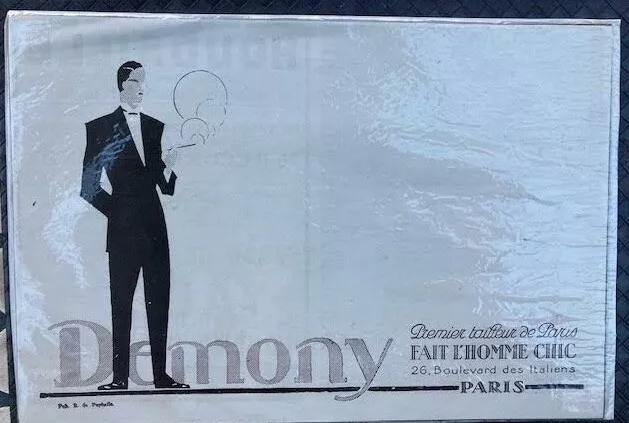 Original Vintage Deco French Magazine Advert 1920's Demony Tailors Paris
