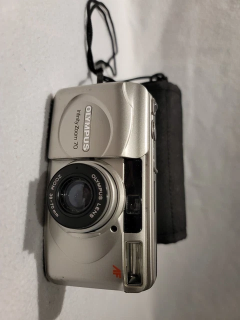 Olympus Infinity Zoom 70 AF 35mm Film Camera Silver 38-70mm Lens - Tested Works