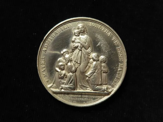 Catholic Poor School Committee Medal 19thC (unmarked silver 47mm, 30.15g)